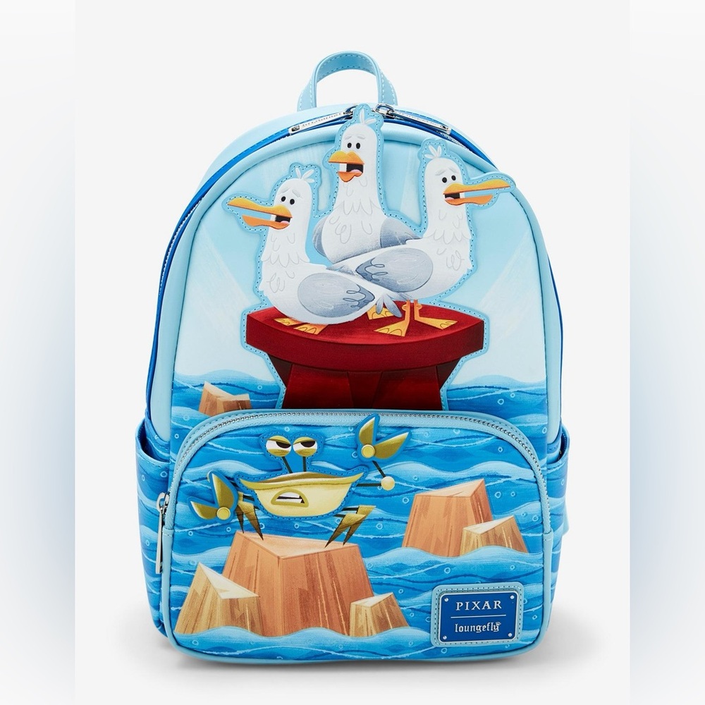 Loungefly Disney Pixar Finding Nemo Seagulls Sound Mini Backpack NWT - Picture 3 of 6